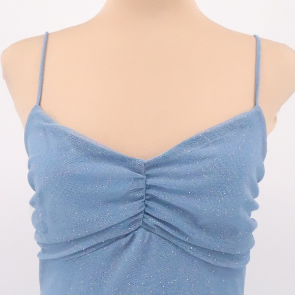 Y2K Windsor Babydoll Asymmetrical Midi Dress Fairy Grunge Mermaid Glitter Size L - Picture 2 of 8